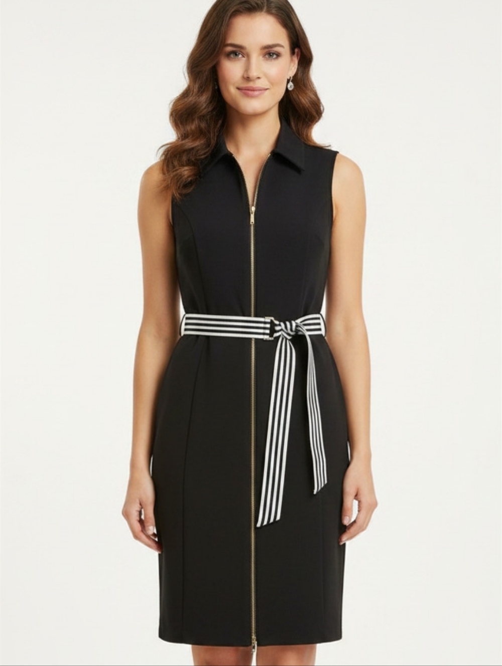 Tommy Hilfiger Women's Classic Scuba Zip Up Dress,black Size 4